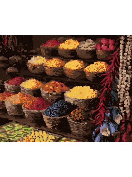 Diamantové maľovanie - TRH S OVOCÍM A ZELENINOU (Rámovanie bez rámu a bez vypnutia plátna, Rozmer 40x50 cm)