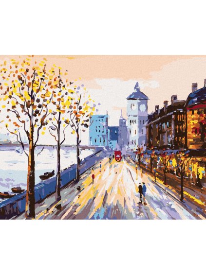 Diamantové maľovanie - ULICE LONDÝNA (Rámovanie bez rámu a bez vypnutia plátna, Rozmer 40x50 cm)