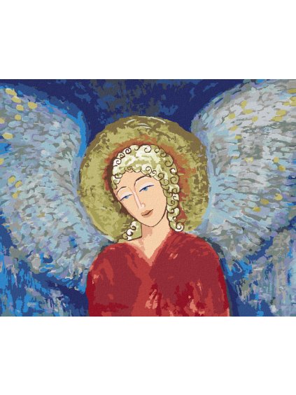 Diamantové maľovanie - VIANOČNÝ ANJEL III (Rámovanie bez rámu a bez vypnutia plátna, Rozmer 40x50 cm)