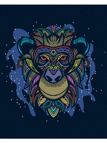 Diamantové maľovanie - VEKTOROVO FAREBNÁ OPICA (Rámovanie bez rámu a bez vypnutia plátna, Rozmer 40x50 cm)