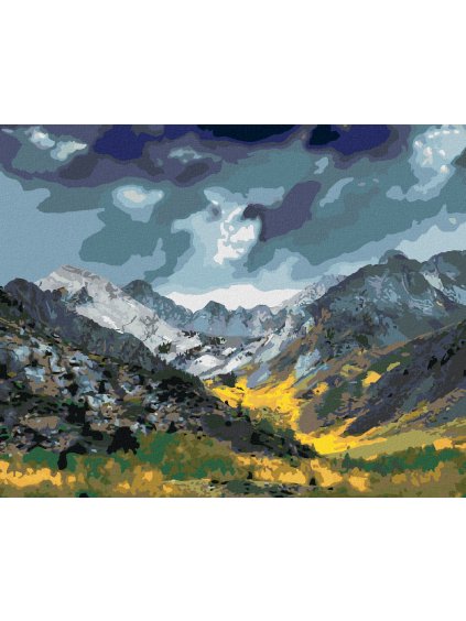 Diamantové maľovanie - MRAČNÁ NAD HORAMI (DENNIS FRATES) (Rámovanie bez rámu a bez vypnutia plátna, Rozmer 40x50 cm)