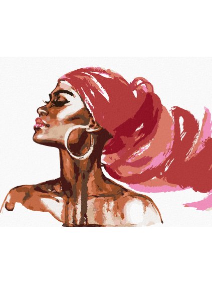 Diamantové maľovanie - NÁDHERNÁ AFRICKÁ ŽENA (Rámovanie bez rámu a bez vypnutia plátna, Rozmer 40x50 cm)