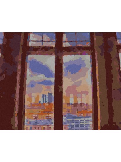 Diamantové maľovanie - NEW YORK ZA OKNAMI (Rámovanie bez rámu a bez vypnutia plátna, Rozmer 40x50 cm)