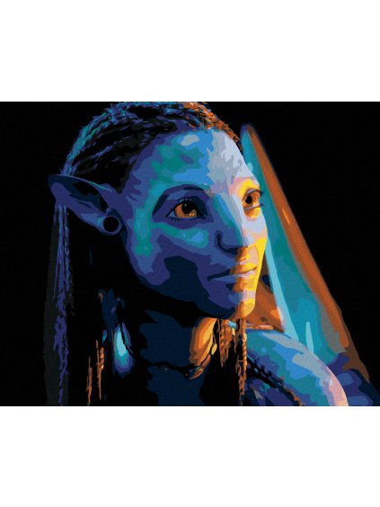 Diamantové maľovanie - NEYTIRI HĽADIACA DO SVETLA (Avatar) (Rámovanie bez rámu a bez vypnutia plátna, Rozmer 40x50 cm)