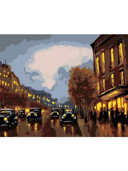 Diamantové maľovanie - NOČNÁ JAZDA AUTAMI (Rámovanie bez rámu a bez vypnutia plátna, Rozmer 40x50 cm)