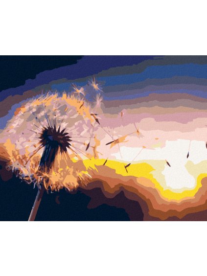 Diamantové maľovanie - KVITNÚCA PÚPAVA (Rámovanie bez rámu a bez vypnutia plátna, Rozmer 40x50 cm)