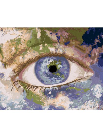 Diamantové maľovanie - OKO AKO PLANÉTA ZEM (Rámovanie bez rámu a bez vypnutia plátna, Rozmer 40x50 cm)