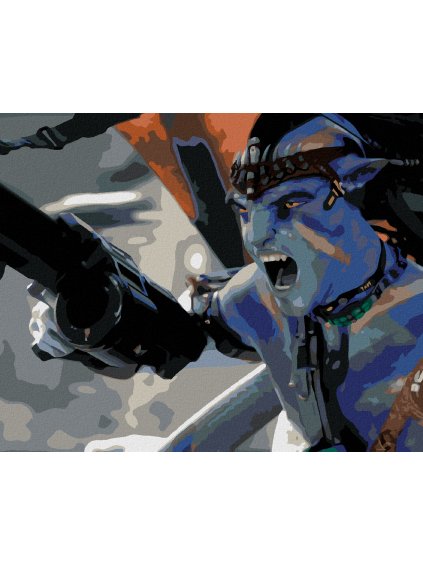 Diamantové maľovanie - AVATAR V BOJI (Avatar) (Rámovanie bez rámu a bez vypnutia plátna, Rozmer 40x50 cm)