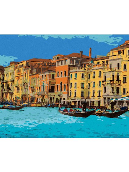 Diamantové maľovanie - BENÁTKY S TURISTAMI (Rámovanie bez rámu a bez vypnutia plátna, Rozmer 40x50 cm)