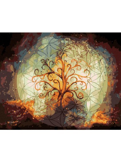 Diamantové maľovanie - STROM ŽIVOTA VO VESMÍRNOM POZADÍ (Rámovanie bez rámu a bez vypnutia plátna, Rozmer 40x50 cm)