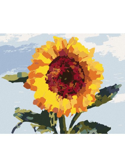 Diamantové maľovanie - ŽIARIVÁ SLNEČNICA (Rámovanie bez rámu a bez vypnutia plátna, Rozmer 40x50 cm)