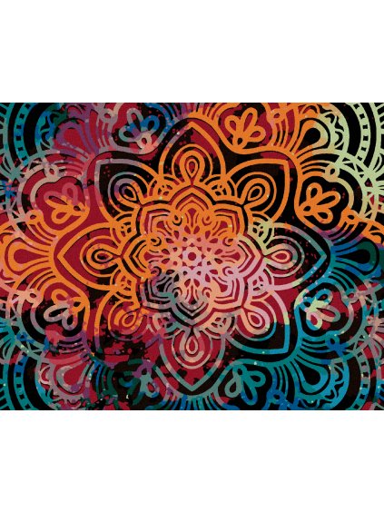 Diamantové maľovanie - ŽIARIVÁ MANDALA (Rámovanie bez rámu a bez vypnutia plátna, Rozmer 40x50 cm)