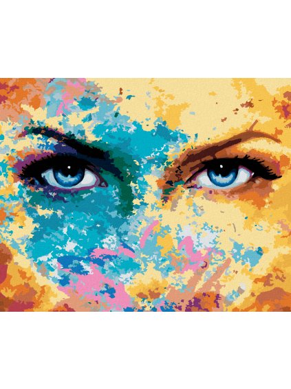 Diamantové maľovanie - ŽIARIACE MODRÉ OČI (Rámovanie bez rámu a bez vypnutia plátna, Rozmer 40x50 cm)