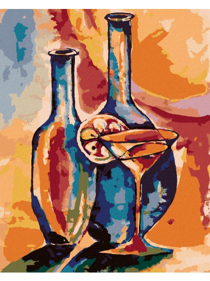 Diamantové maľovanie - OTVORENÉ POHÁRE S DRINKOM (Rámovanie bez rámu a bez vypnutia plátna, Rozmer 40x50 cm)