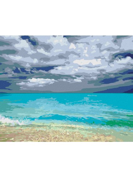 Diamantové maľovanie - PIESOČNÁ PLÁŽ (DENNIS FRATES) (Rámovanie bez rámu a bez vypnutia plátna, Rozmer 40x50 cm)