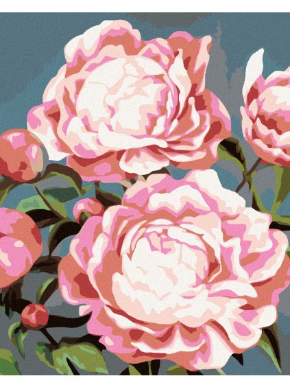 Diamantové maľovanie - PIVÓNIE 5 (MYROSLAVA VOLOSCHUK) (Rámovanie bez rámu a bez vypnutia plátna, Rozmer 40x50 cm)