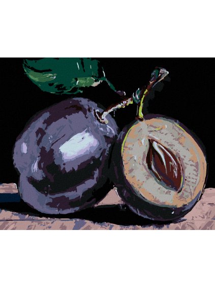 Diamantové maľovanie - SLIVKY (Rámovanie bez rámu a bez vypnutia plátna, Rozmer 40x50 cm)