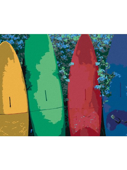 Diamantové maľovanie - SURFÁRSKE DOKY (DENNIS FRATES) (Rámovanie bez rámu a bez vypnutia plátna, Rozmer 40x50 cm)