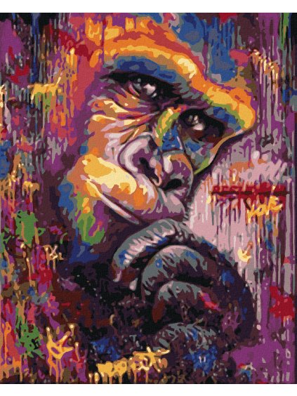 Diamantové maľovanie - STREETARTOVÁ GORILA (Rámovanie bez rámu a bez vypnutia plátna, Rozmer 40x50 cm)
