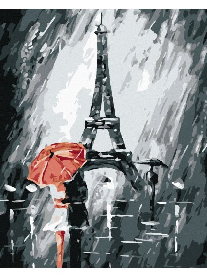 Diamantové maľovanie - POD EIFFELOVOU VEŽOU (Rámovanie bez rámu a bez vypnutia plátna, Rozmer 40x50 cm)