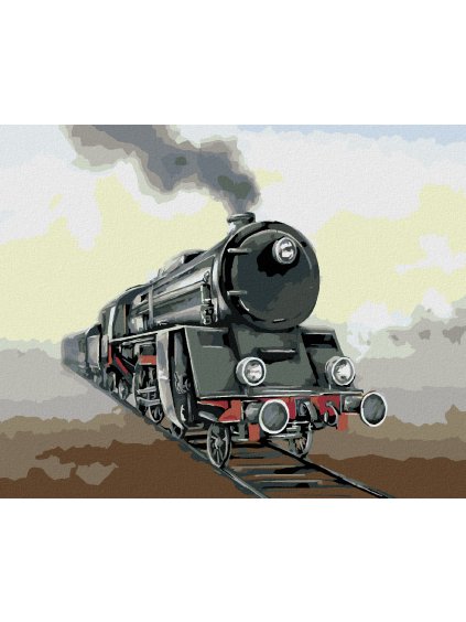 Diamantové maľovanie - STARÁ LOKOMOTÍVA II (Rámovanie bez rámu a bez vypnutia plátna, Rozmer 40x50 cm)