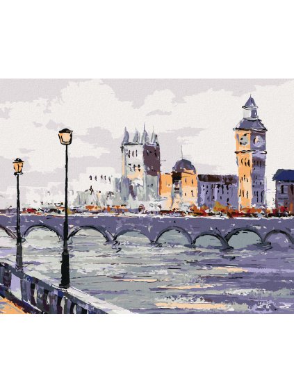 Diamantové maľovanie - POHĽAD NA LONDÝN (Rámovanie bez rámu a bez vypnutia plátna, Rozmer 40x50 cm)