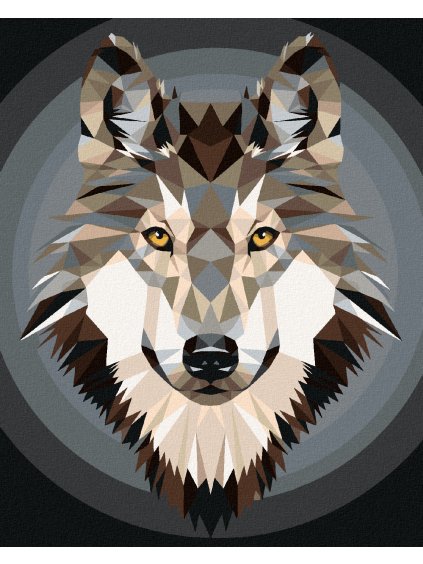 Diamantové maľovanie - POLYGÓNOVÝ VLK (Rámovanie bez rámu a bez vypnutia plátna, Rozmer 40x50 cm)
