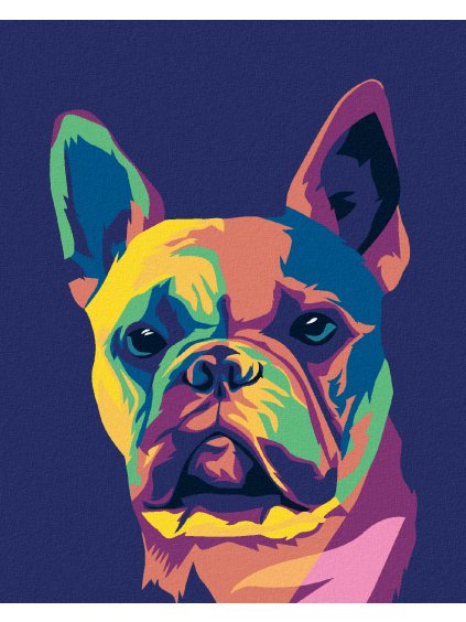 Diamantové maľovanie - POP-ART BULDOČEK (Rámovanie bez rámu a bez vypnutia plátna, Rozmer 40x50 cm)