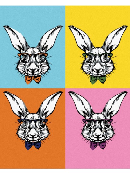 Diamantové maľovanie - POP-ART KRÁLIACI S OKULIARMI (Rámovanie bez rámu a bez vypnutia plátna, Rozmer 40x50 cm)