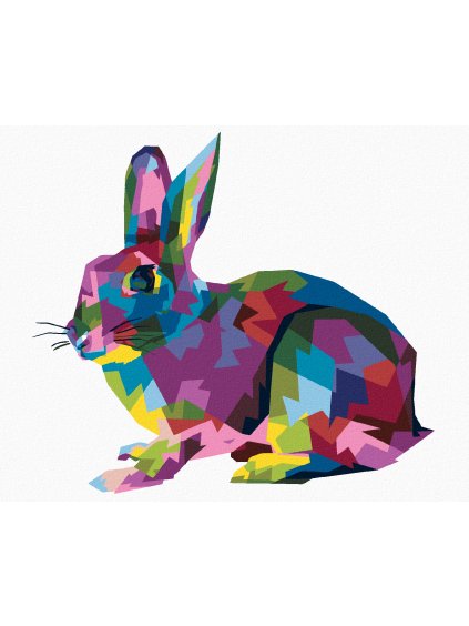 Diamantové maľovanie - POP-ART KRÁLIK (Rámovanie bez rámu a bez vypnutia plátna, Rozmer 40x50 cm)