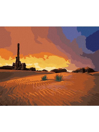 Diamantové maľovanie - PÚŠTNA KRAJINA (DENNIS FRATES) (Rámovanie bez rámu a bez vypnutia plátna, Rozmer 40x50 cm)