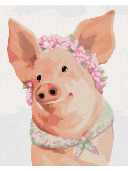 Diamantové maľovanie - PRASIATKO (MYROSLAVA VOLOSCHUK) (Rámovanie bez rámu a bez vypnutia plátna, Rozmer 40x50 cm)