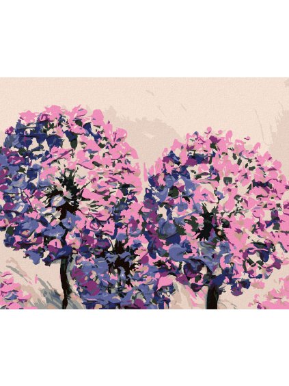 Diamantové maľovanie - PULZUJÚCE LEVANDULE NA RUŽOVOM POZADÍ (Rámovanie bez rámu a bez vypnutia plátna, Rozmer 40x50 cm)