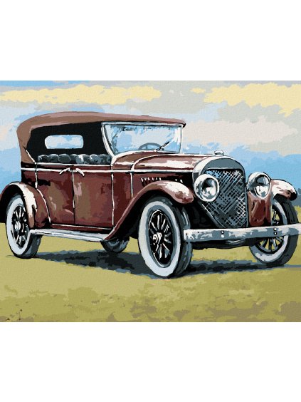Diamantové maľovanie - RETRO AUTO (Rámovanie bez rámu a bez vypnutia plátna, Rozmer 40x50 cm)
