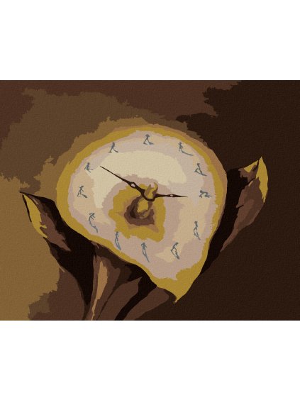 Diamantové maľovanie - ROZTEČENÉ HODINY (Rámovanie bez rámu a bez vypnutia plátna, Rozmer 40x50 cm)