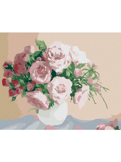 Diamantové maľovanie - RUŽA NA RUŽOVOM POZADIÍ (Rámovanie bez rámu a bez vypnutia plátna, Rozmer 40x50 cm)