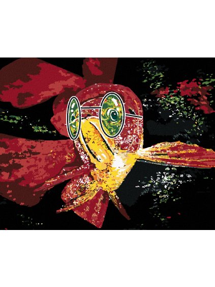 Diamantové maľovanie - RYBA SO ZELENÝMI OKULIARMI (Rámovanie bez rámu a bez vypnutia plátna, Rozmer 40x50 cm)