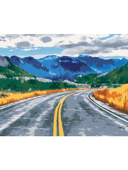 Diamantové maľovanie - CESTY A HORY (Rámovanie bez rámu a bez vypnutia plátna, Rozmer 40x50 cm)