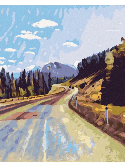 Diamantové maľovanie - CESTY MEDZI LESMI (Rámovanie bez rámu a bez vypnutia plátna, Rozmer 40x50 cm)