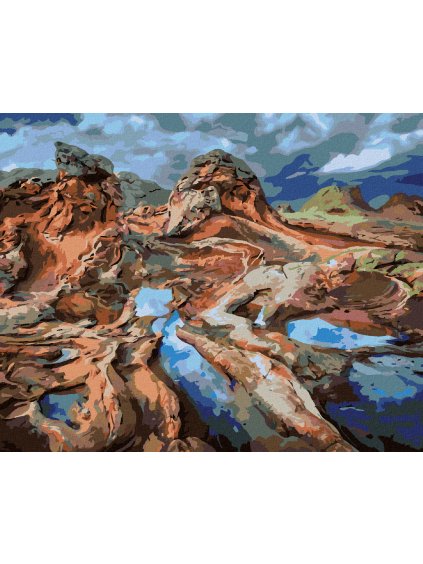 Diamantové maľovanie - SKALY (DENNIS FRATES) (Rámovanie bez rámu a bez vypnutia plátna, Rozmer 40x50 cm)