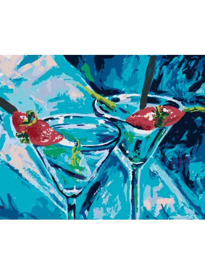 Diamantové maľovanie - POHÁRE V BARE (Rámovanie bez rámu a bez vypnutia plátna, Rozmer 40x50 cm)