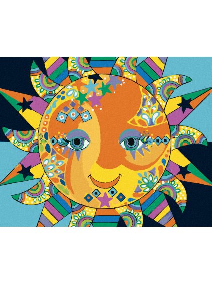 Diamantové maľovanie - SLNKO (JONNA JAMES) (Rámovanie bez rámu a bez vypnutia plátna, Rozmer 40x50 cm)