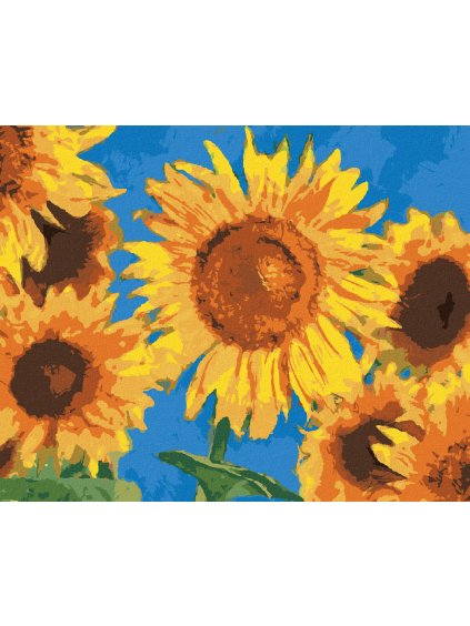 Diamantové maľovanie - SLNEČNICE PODĽA VAN GOGHA (Rámovanie bez rámu a bez vypnutia plátna, Rozmer 40x50 cm)