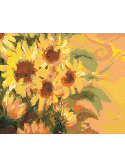 Diamantové maľovanie - SLNIEČKOVÉ SLNEČNICE (Rámovanie bez rámu a bez vypnutia plátna, Rozmer 40x50 cm)