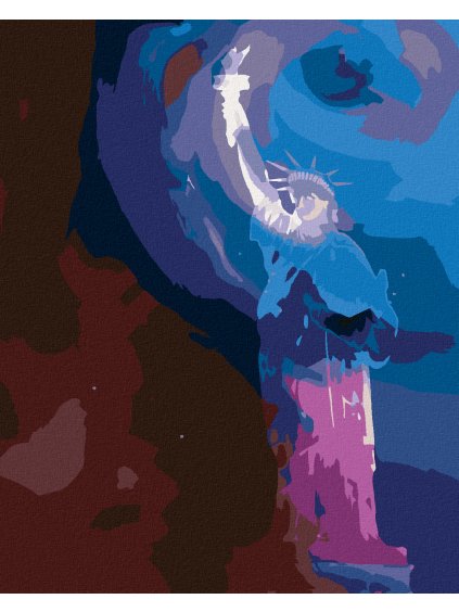 Diamantové maľovanie - SOCHA SLOBODY V ZATMENÍ (Rámovanie bez rámu a bez vypnutia plátna, Rozmer 40x50 cm)