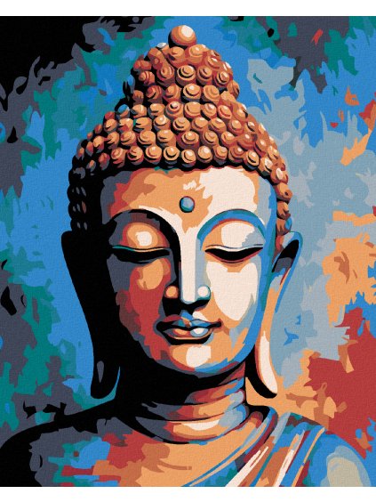 Diamantové maľovanie - FAREBNÝ BUDDHA (Rámovanie bez rámu a bez vypnutia plátna, Rozmer 40x50 cm)