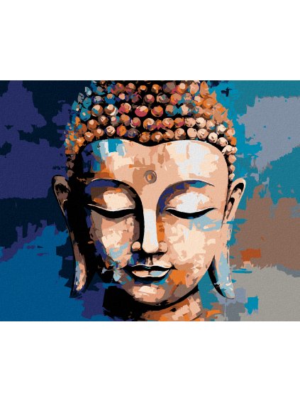 Diamantové maľovanie - FAREBNÝ BUDDHA 2 (Rámovanie bez rámu a bez vypnutia plátna, Rozmer 40x50 cm)