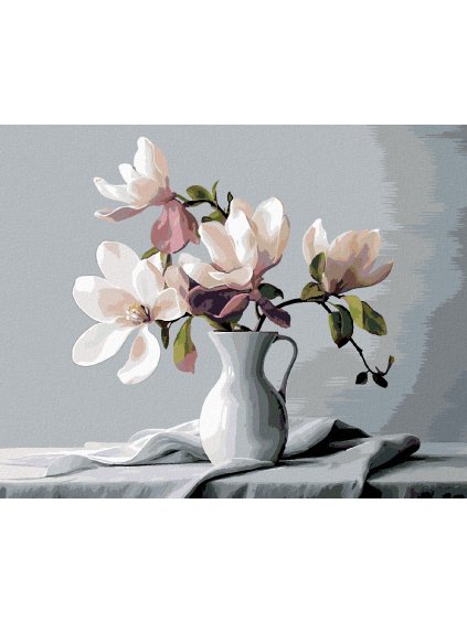 Diamantové maľovanie - MAGNÓLIE 3 (Rámovanie bez rámu a bez vypnutia plátna, Rozmer 40x50 cm)