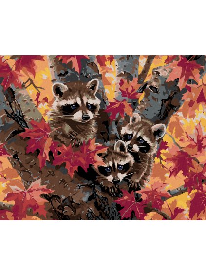 Diamantové maľovanie - TRAJA MÝVALI NA JESEŇ (Rámovanie bez rámu a bez vypnutia plátna, Rozmer 40x50 cm)