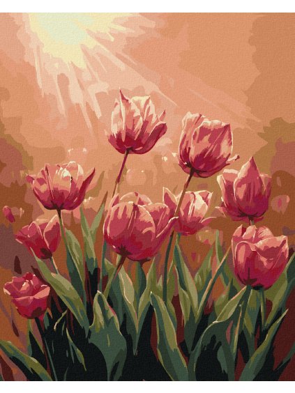 Diamantové maľovanie - TULIPÁNY (Rámovanie bez rámu a bez vypnutia plátna, Rozmer 40x50 cm)